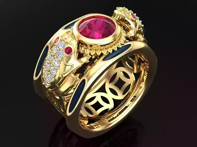 Toad ring - Elephant ring - Mens ring - N945