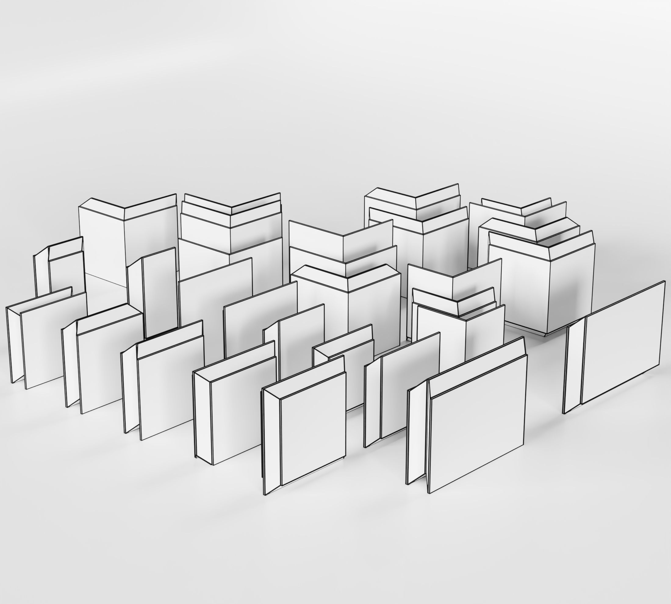 Chevron Interlocking Lead Block Radiation Shielding Low-poly 3D model_8