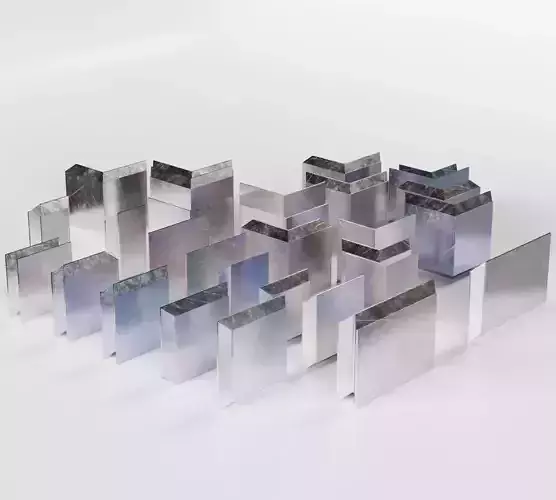 Chevron Interlocking Lead Block Radiation Shielding Low-poly 3D model