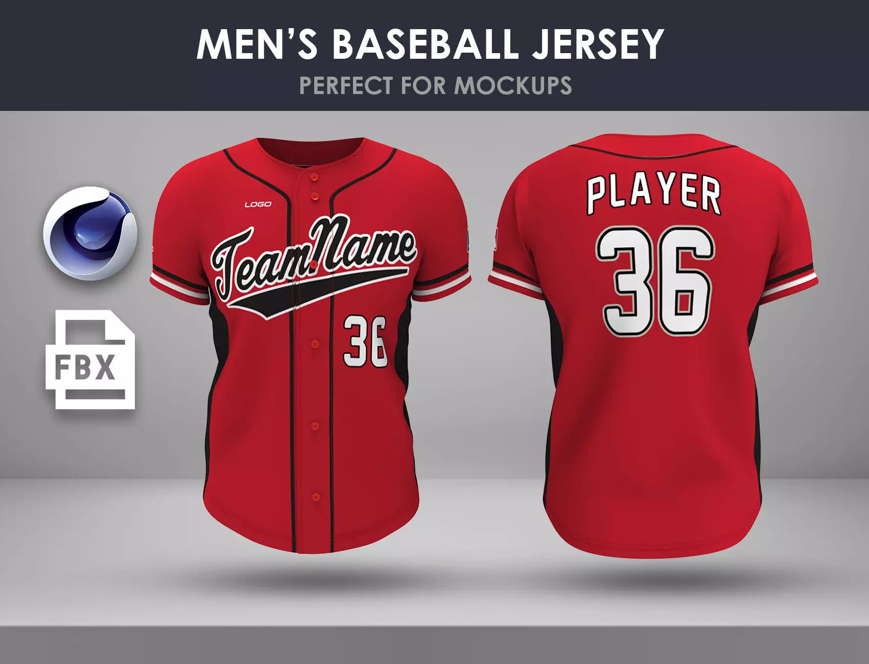 Mens Baseball Jersey 3D model