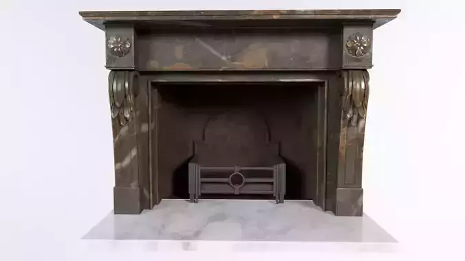 Marble Fireplace Low-poly 3D model