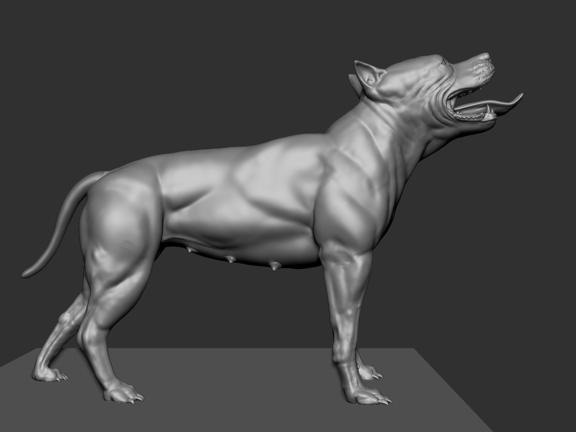 Pitbull sculpt for 3d printing 3D print model_3
