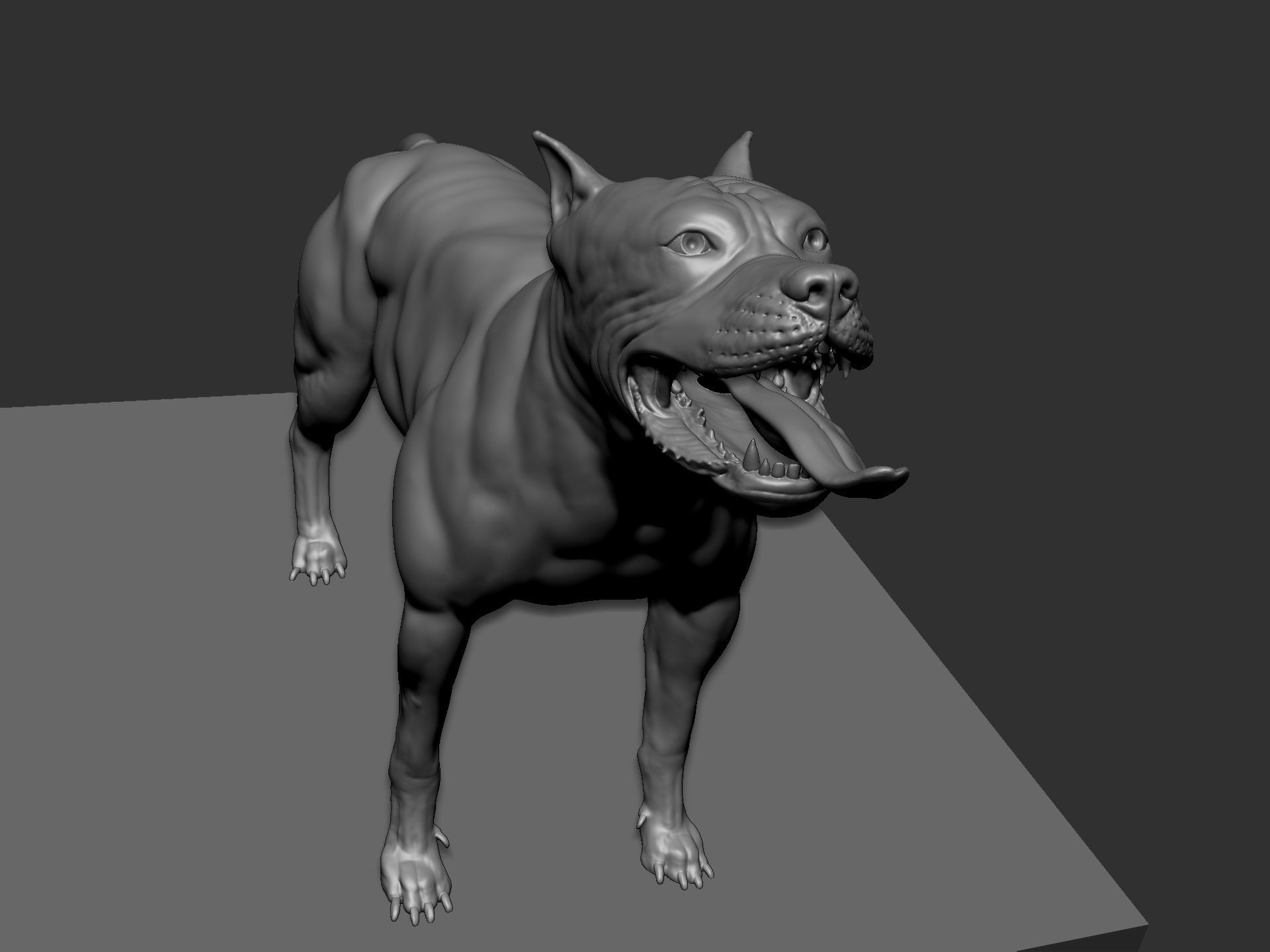 Pitbull sculpt for 3d printing 3D print model_2