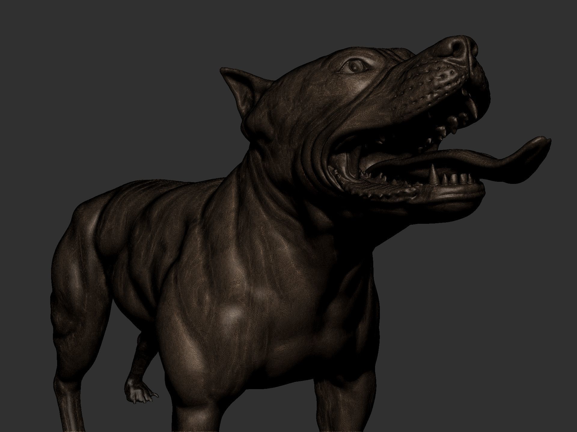 Pitbull sculpt for 3d printing 3D print model_7