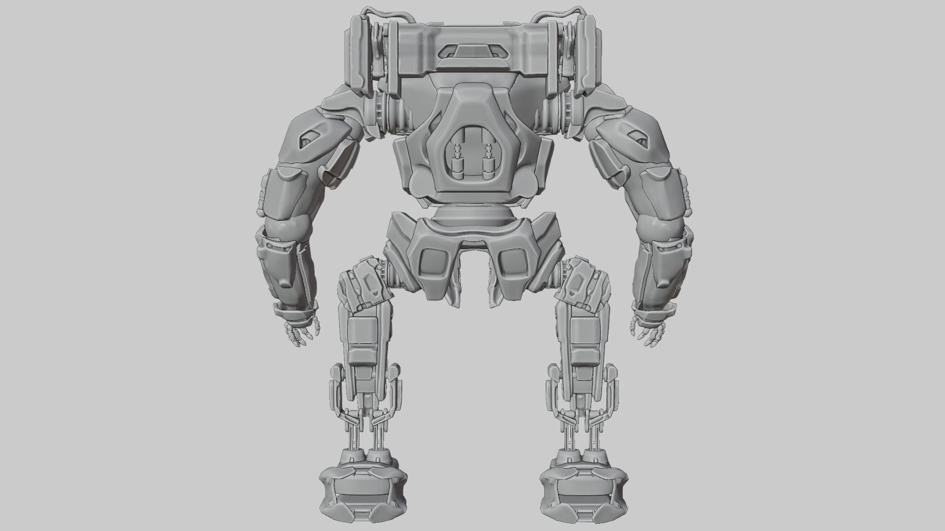 Military Mech Robot Photorealistic Low-poly 3D model_17