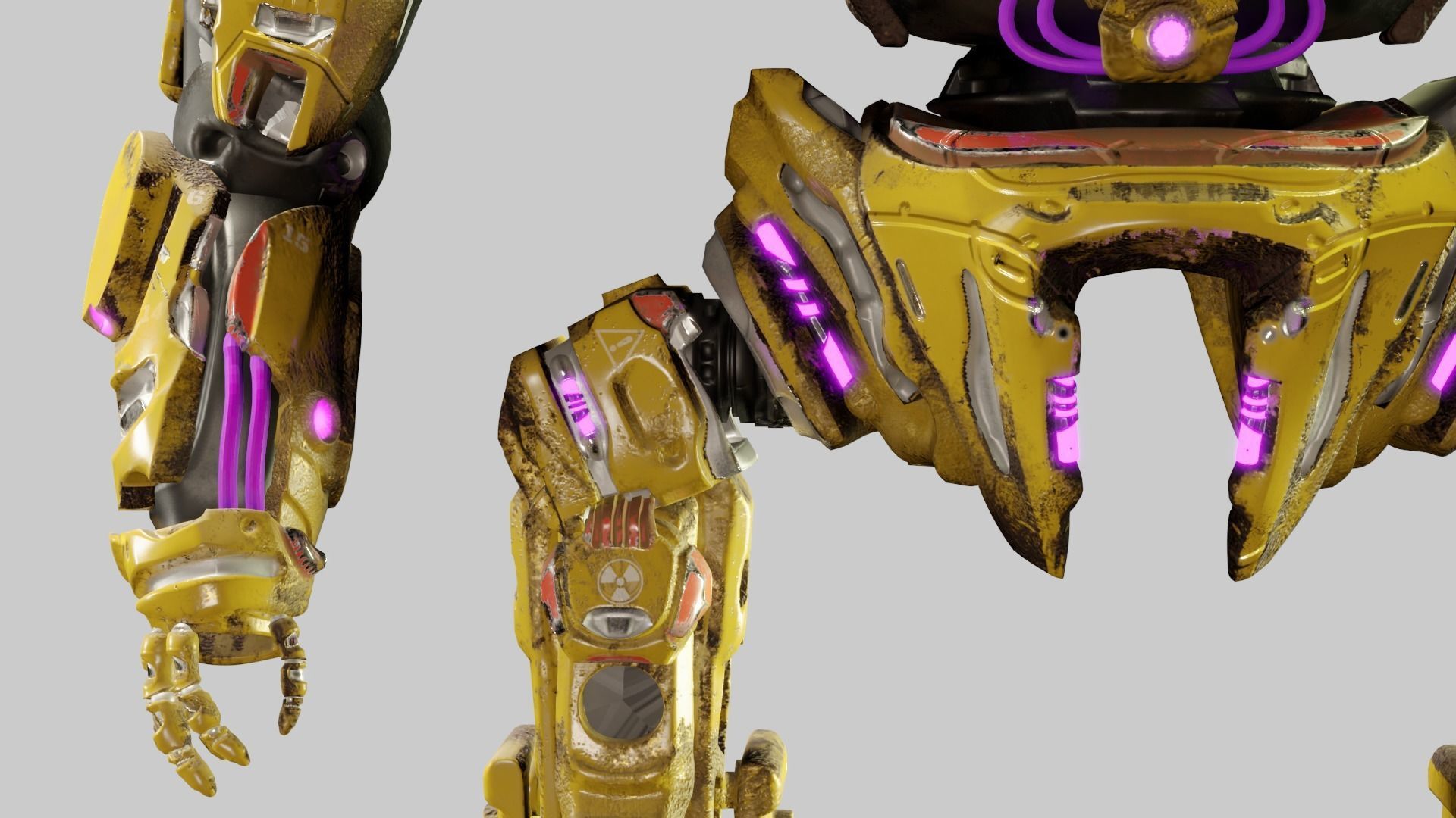 Military Mech Robot Photorealistic Low-poly 3D model_20