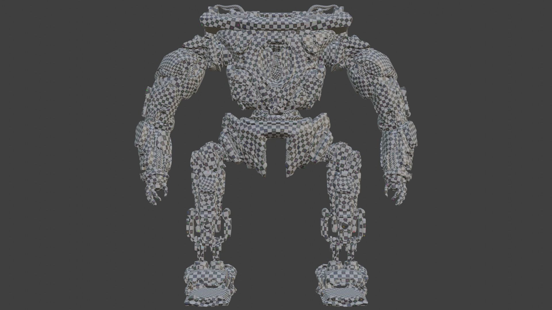 Military Mech Robot Photorealistic Low-poly 3D model_24