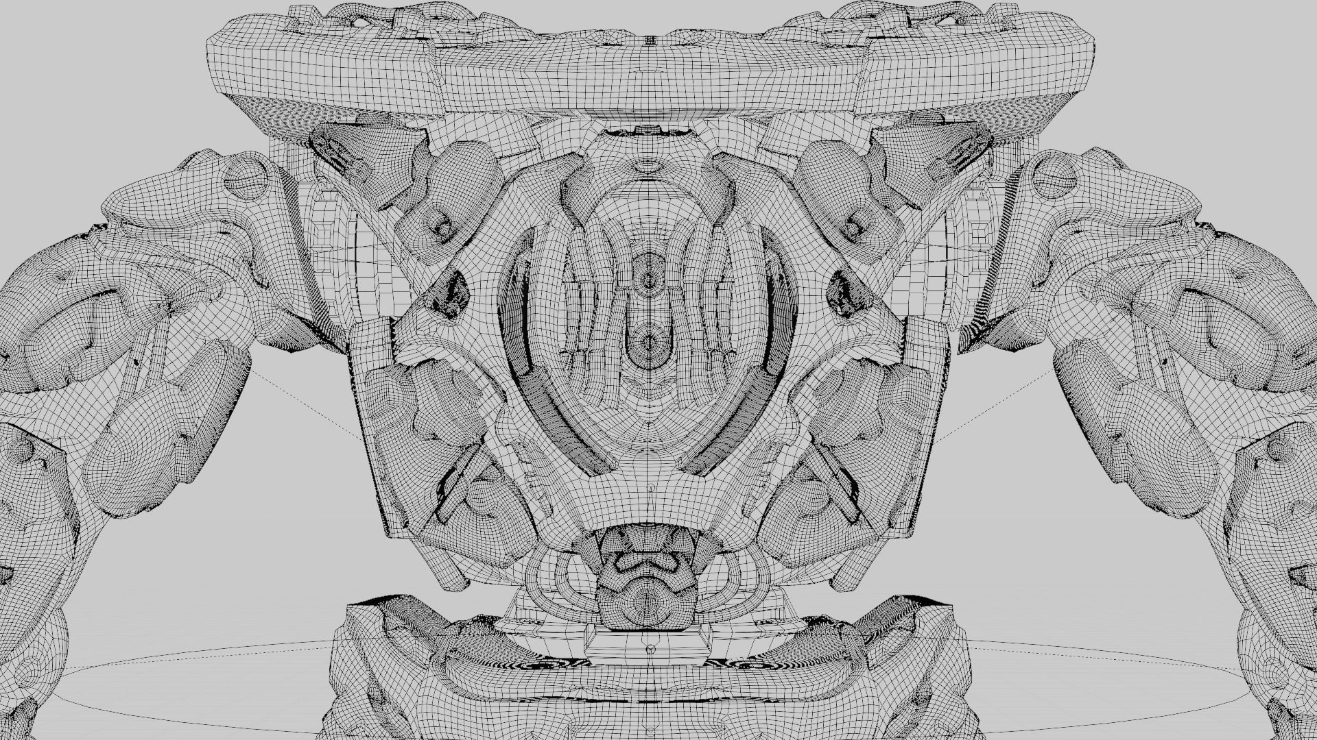 Military Mech Robot Photorealistic Low-poly 3D model_10