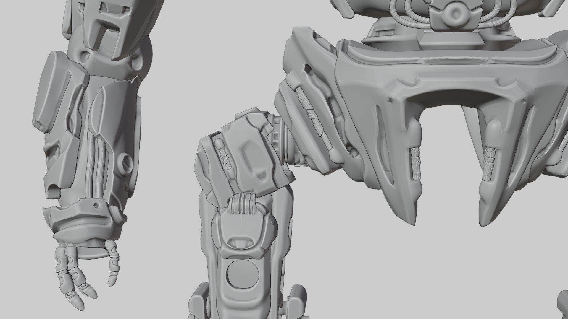 Military Mech Robot Photorealistic Low-poly 3D model_22