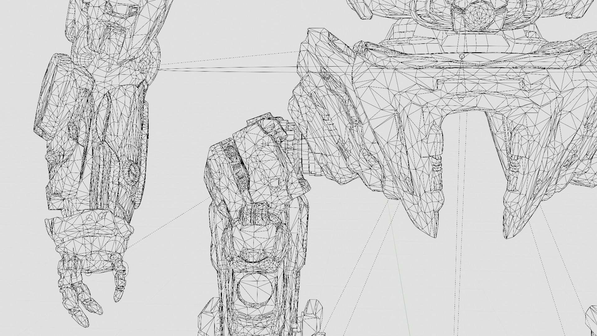 Military Mech Robot Photorealistic Low-poly 3D model_23