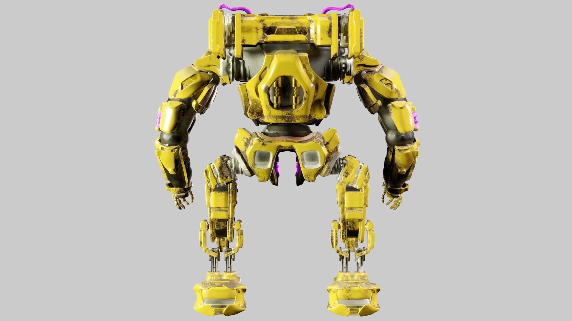Military Mech Robot Photorealistic Low-poly 3D model_16