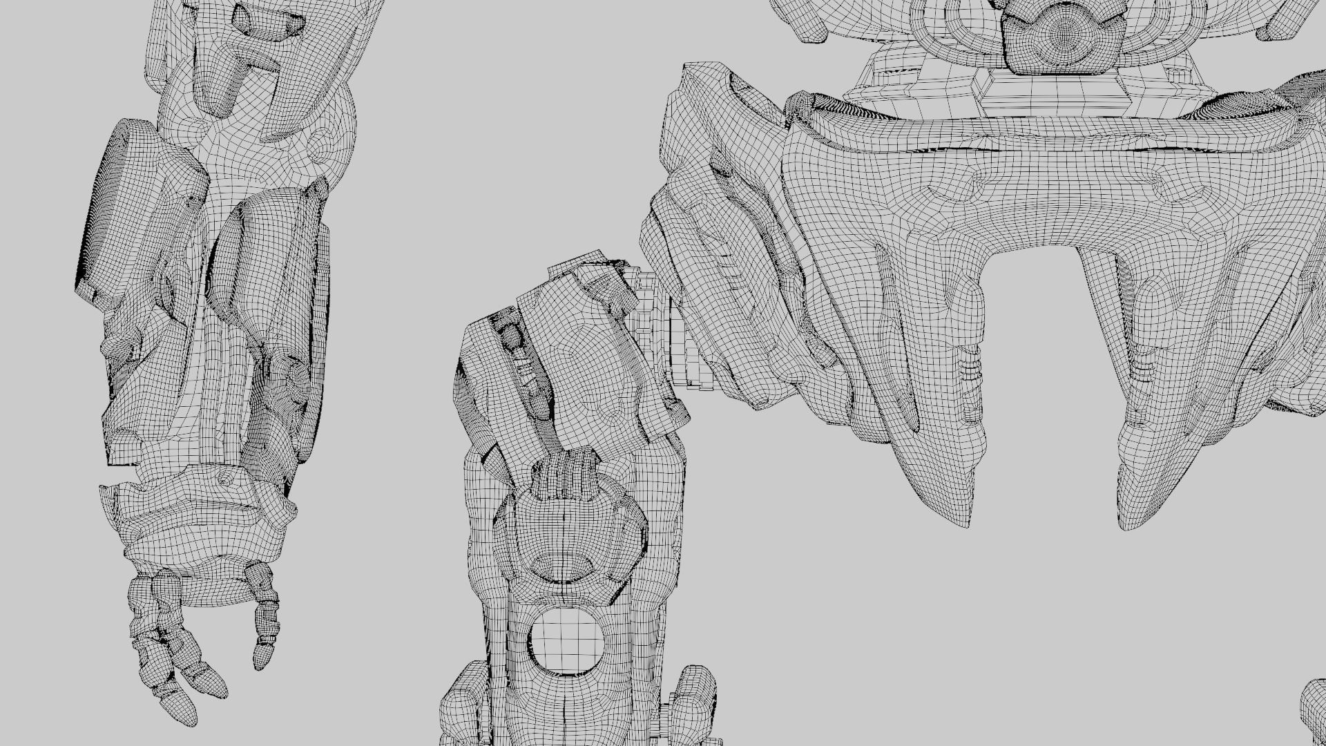 Military Mech Robot Photorealistic Low-poly 3D model_21