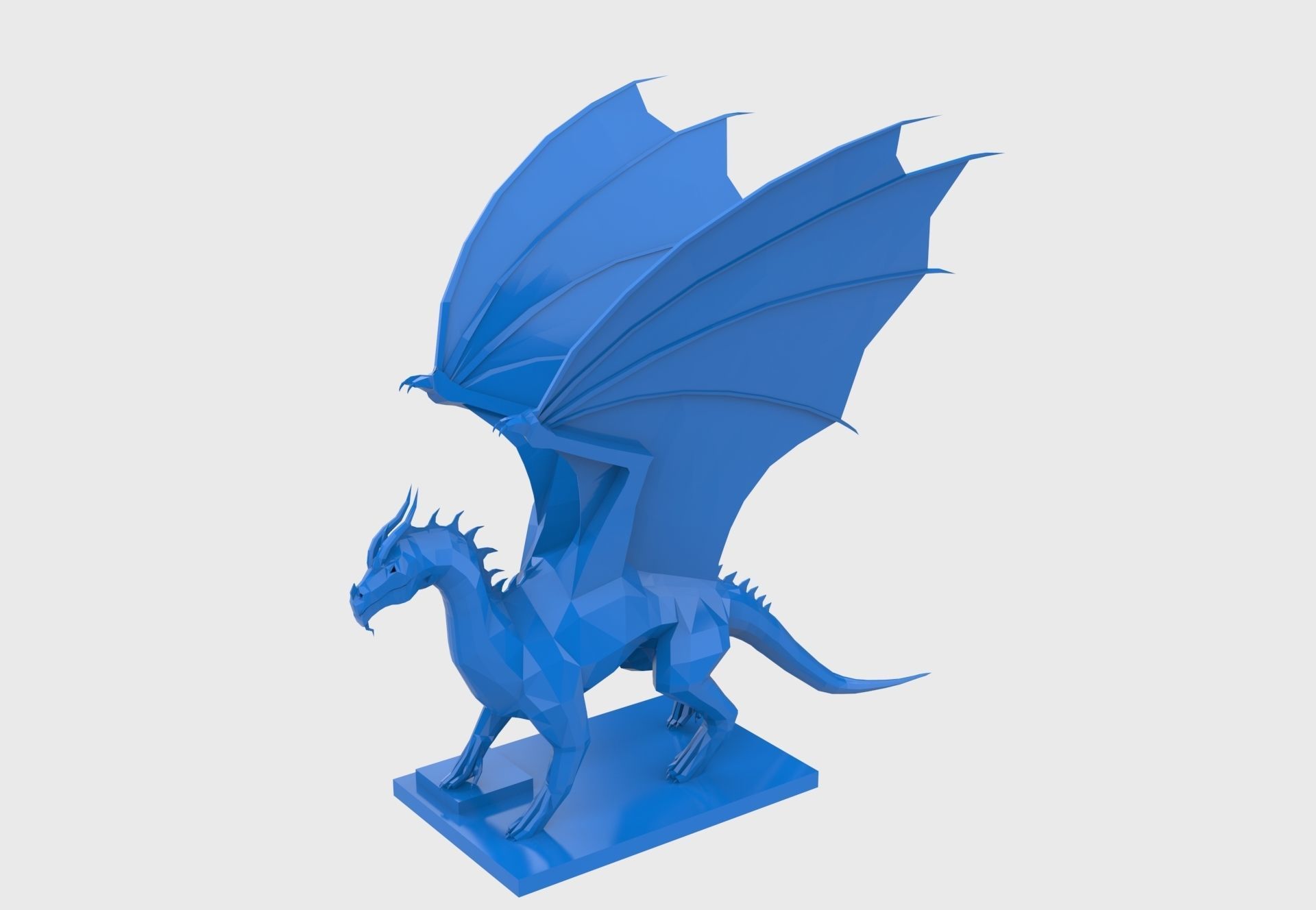 Dragon 3d printable model Low-poly 3D model_1