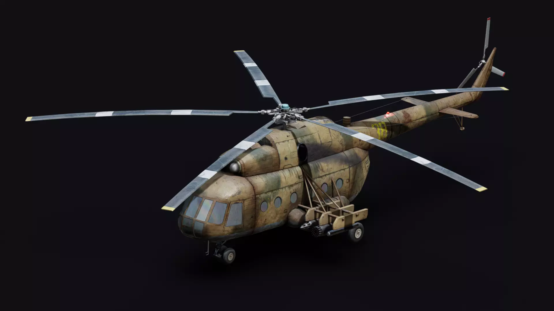 Military Transport Helicopter Low-poly 3D model