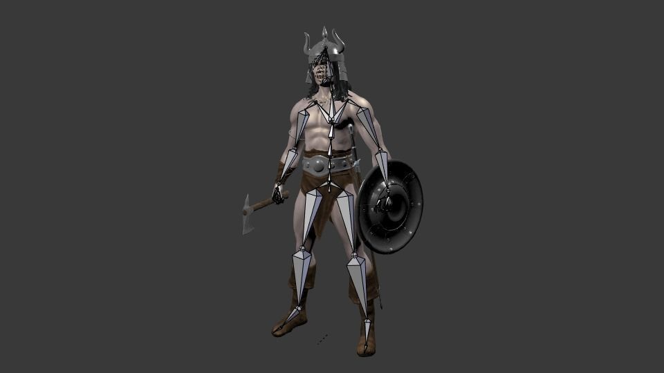 Barbarian Low-poly 3D model_11