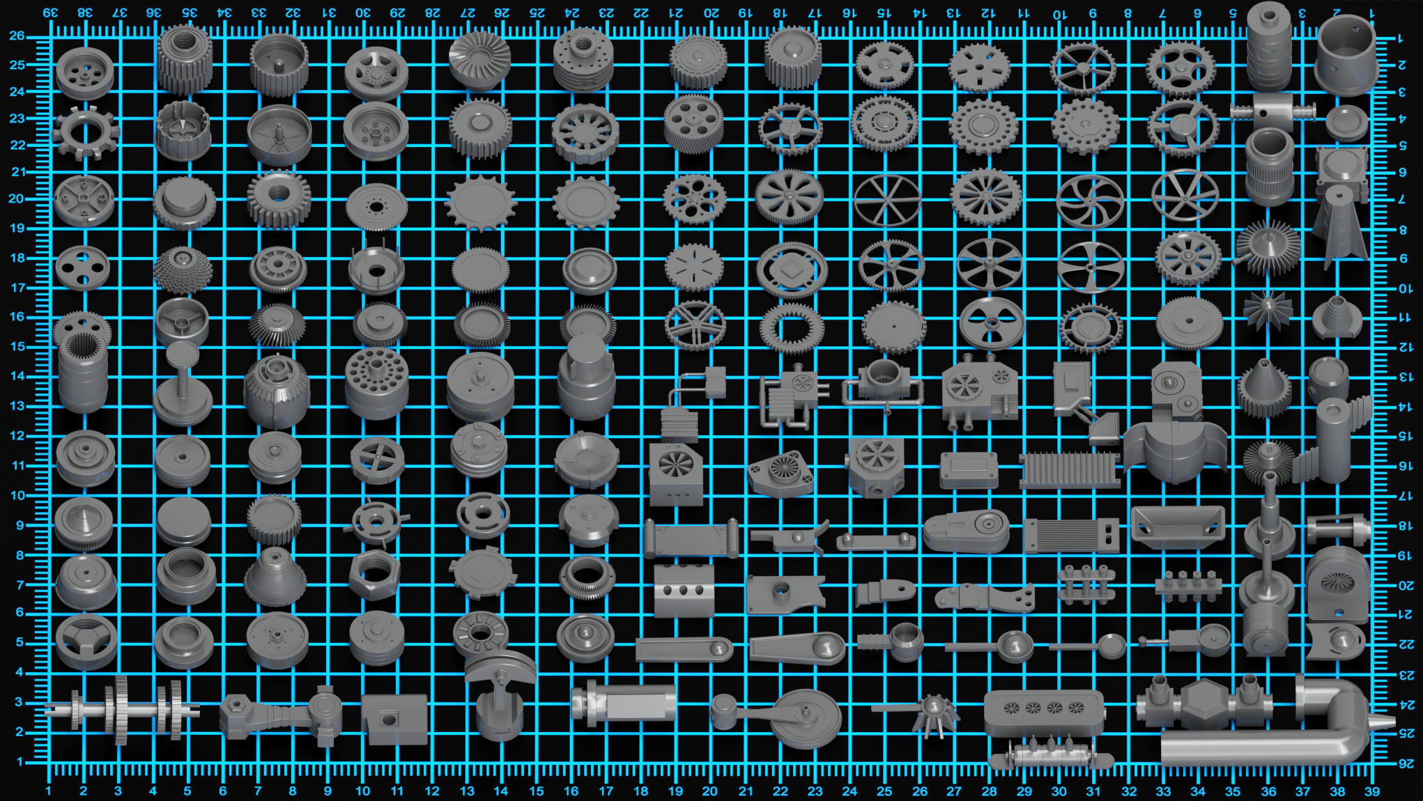 Hard Surface KITBASH 150 DETAILS 3D model_6