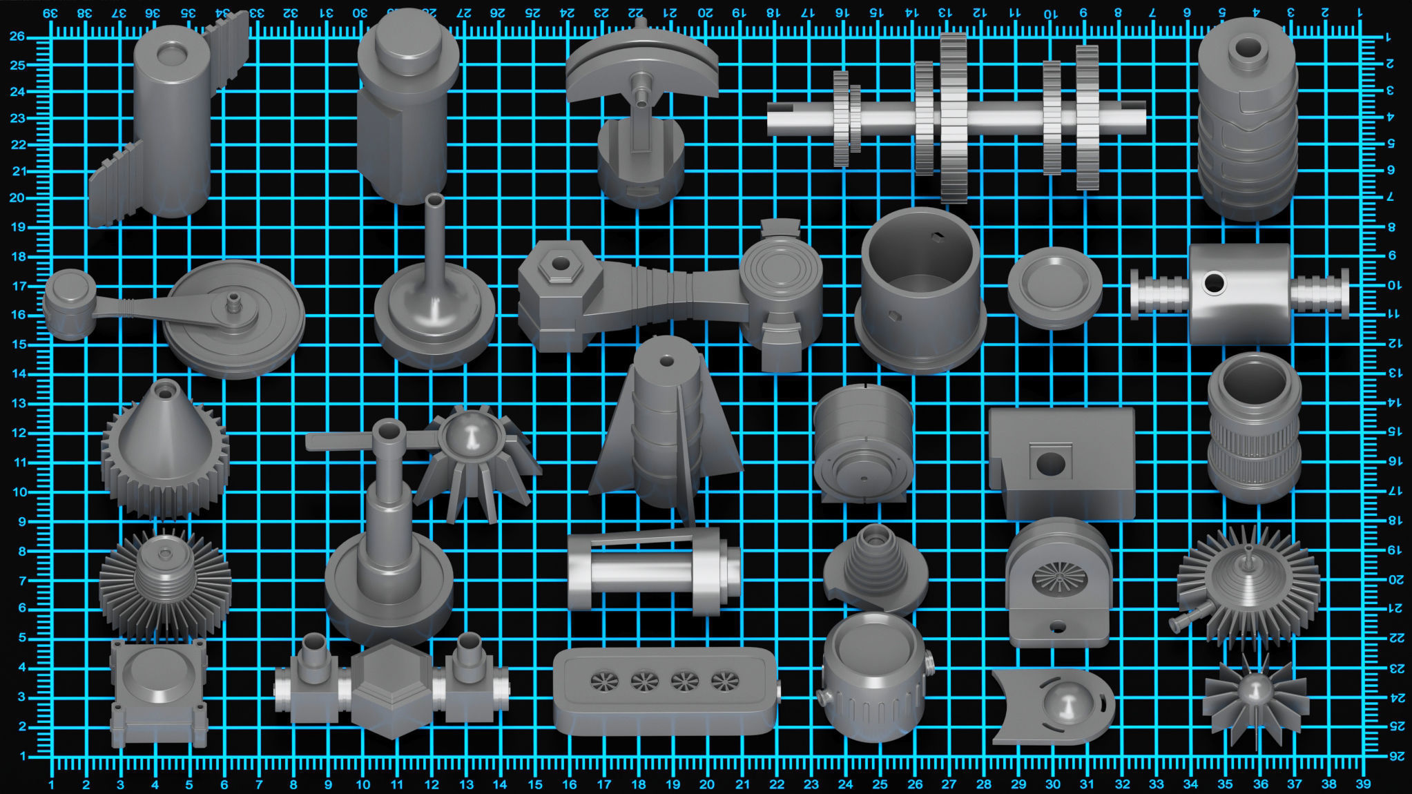 Hard Surface KITBASH 150 DETAILS 3D model_5