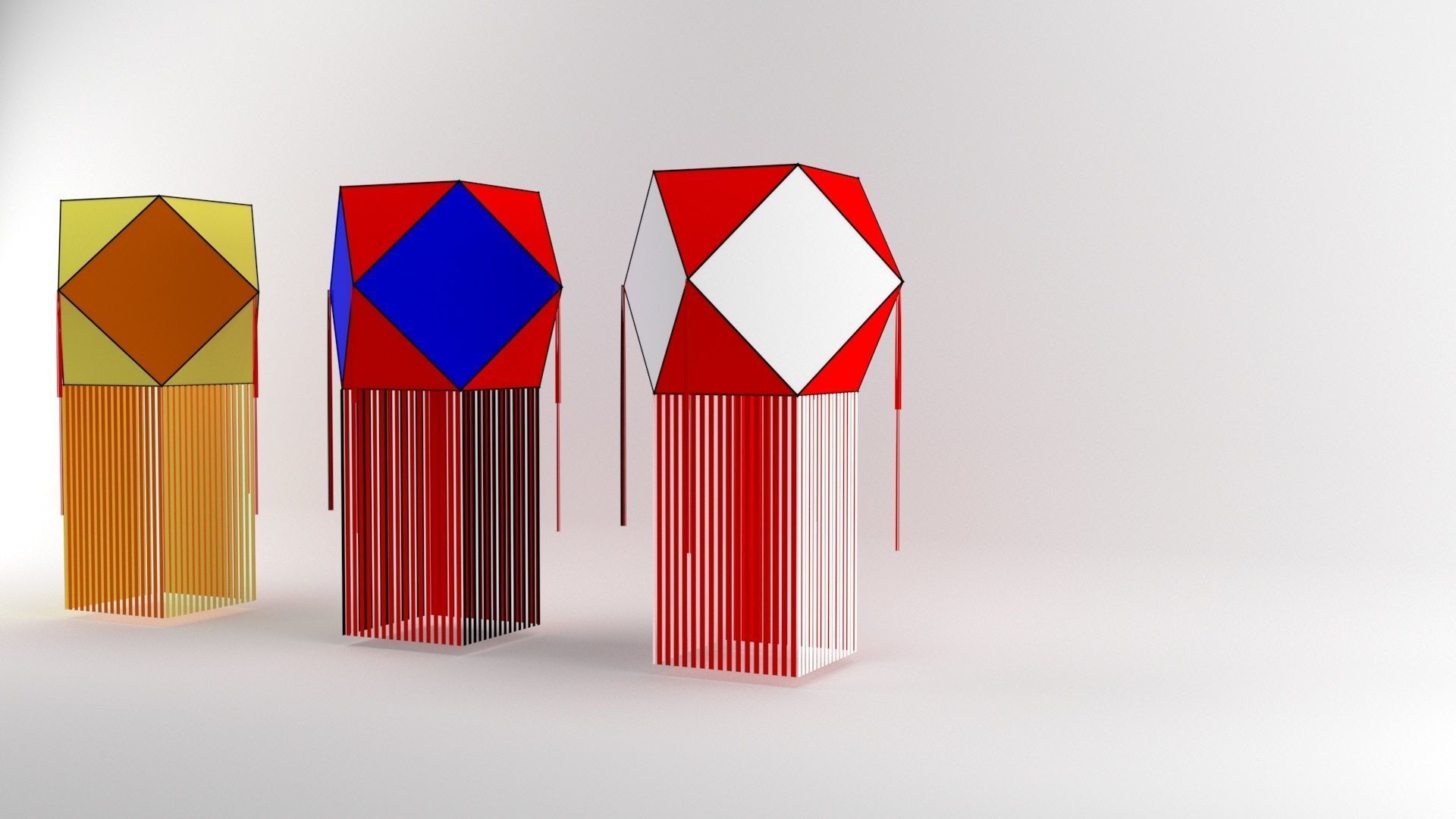 vesak lantern 3D model Low-poly 3D model_2