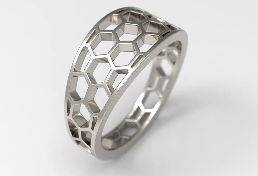 Honeycomb ring 00 3D print model_0