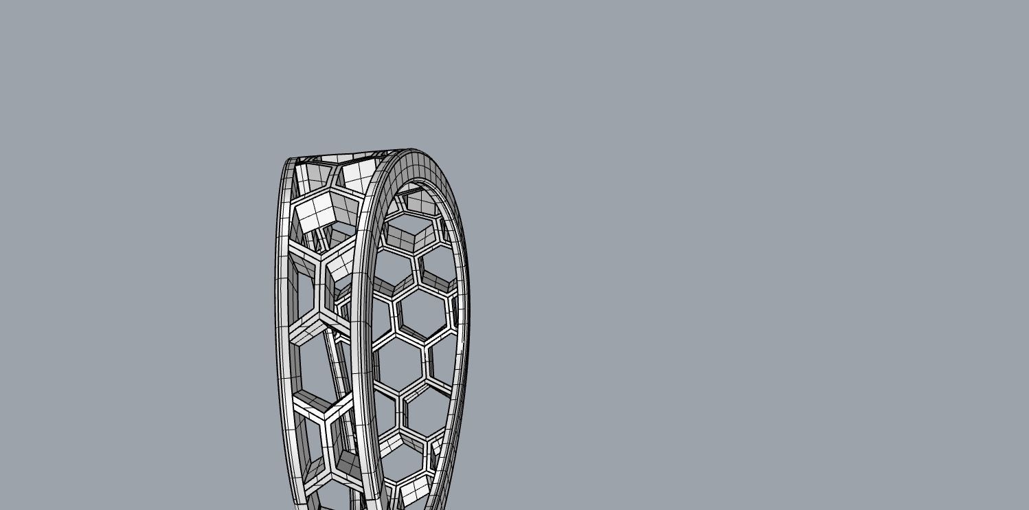 Honeycomb ring 00 3D print model_7