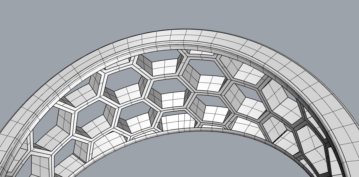 Honeycomb ring 00 3D print model_14