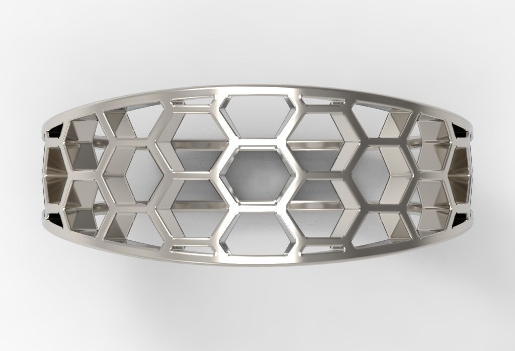 Honeycomb ring 00 3D print model_4