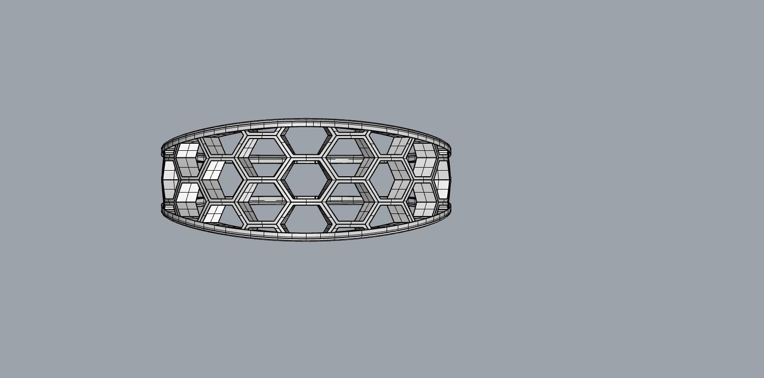 Honeycomb ring 00 3D print model_13