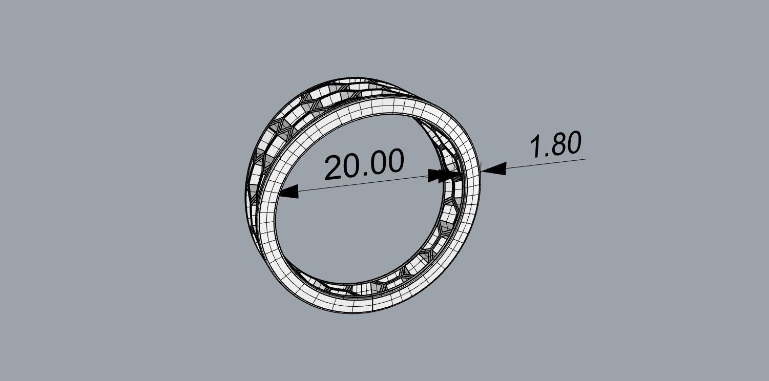 Honeycomb ring 00 3D print model_3