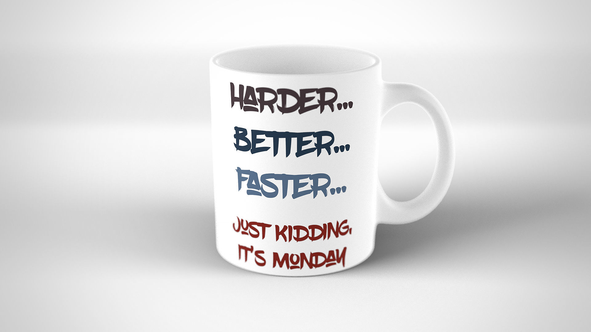 Coffee Tea Mug with funny inscription 3D model_3