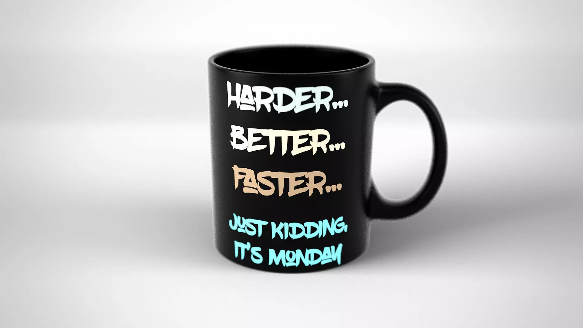 Coffee Tea Mug with funny inscription 3D model_0