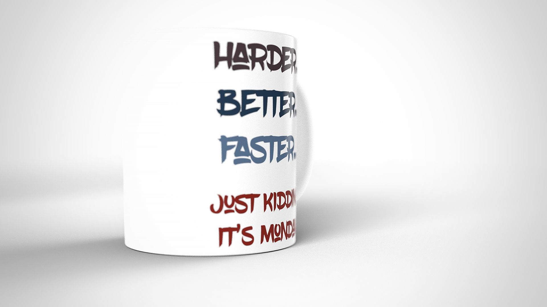 Coffee Tea Mug with funny inscription 3D model_4