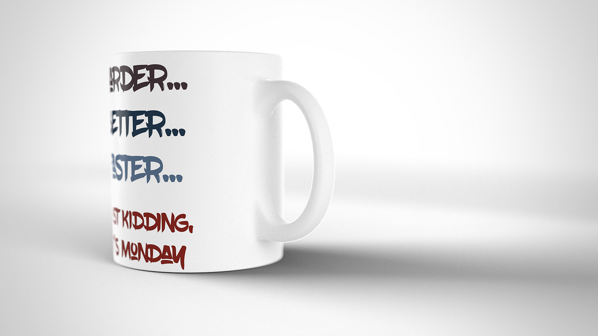 Coffee Tea Mug with funny inscription 3D model_5