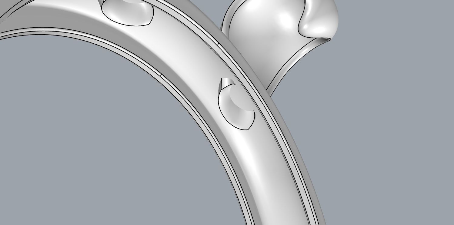 Cute Rabbit Ears Ring 3D print model_15