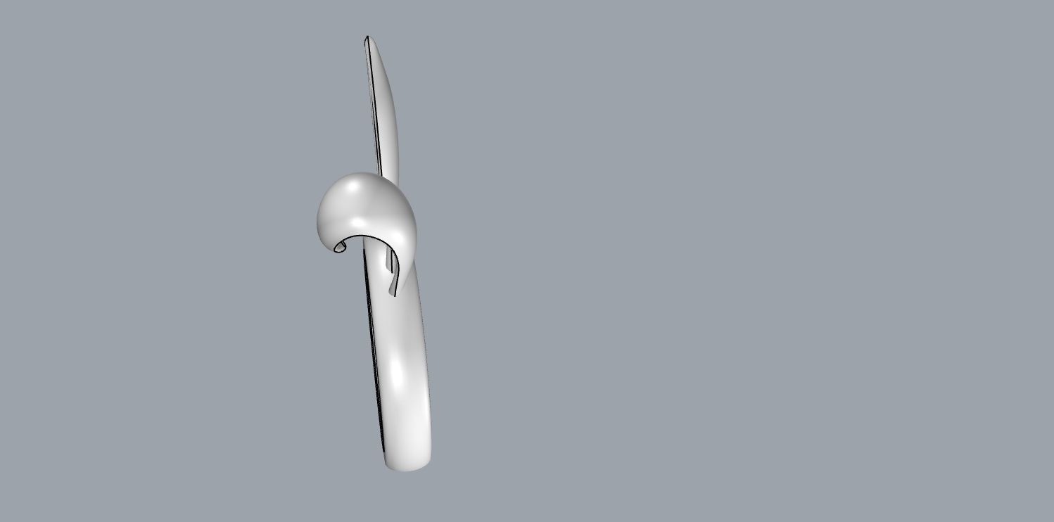 Cute Rabbit Ears Ring 3D print model_8