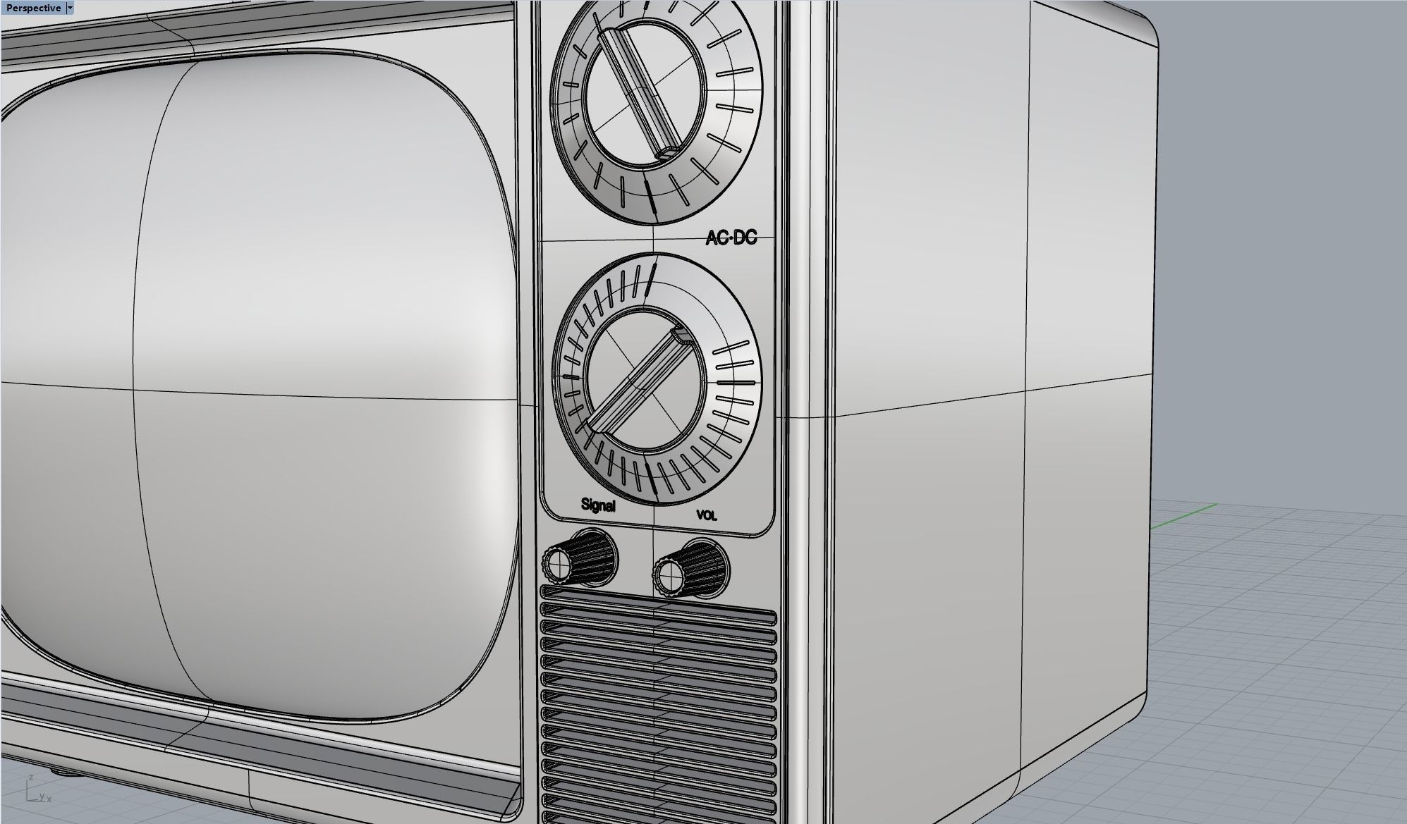 Old TV 3D model_3