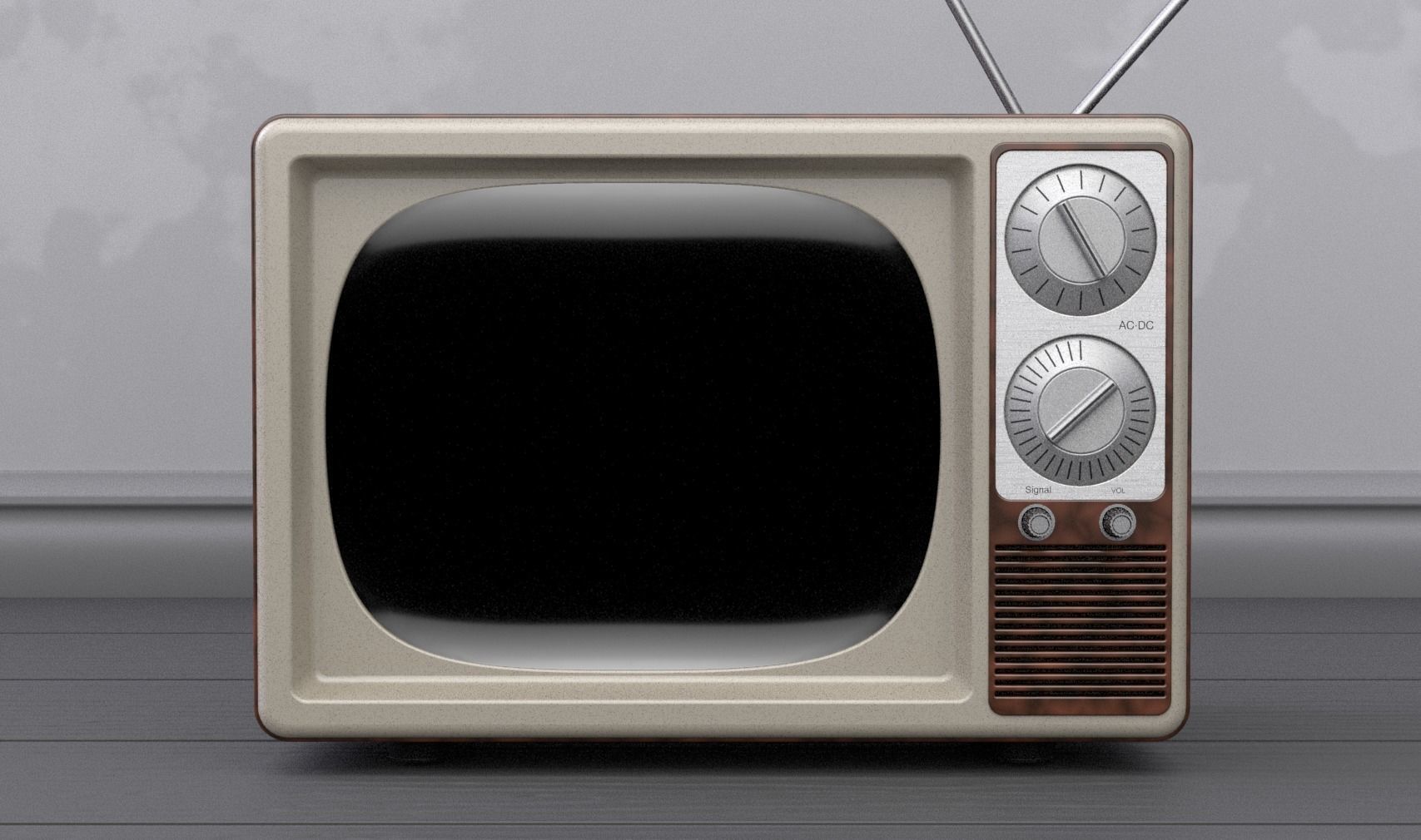 Old TV 3D model_5