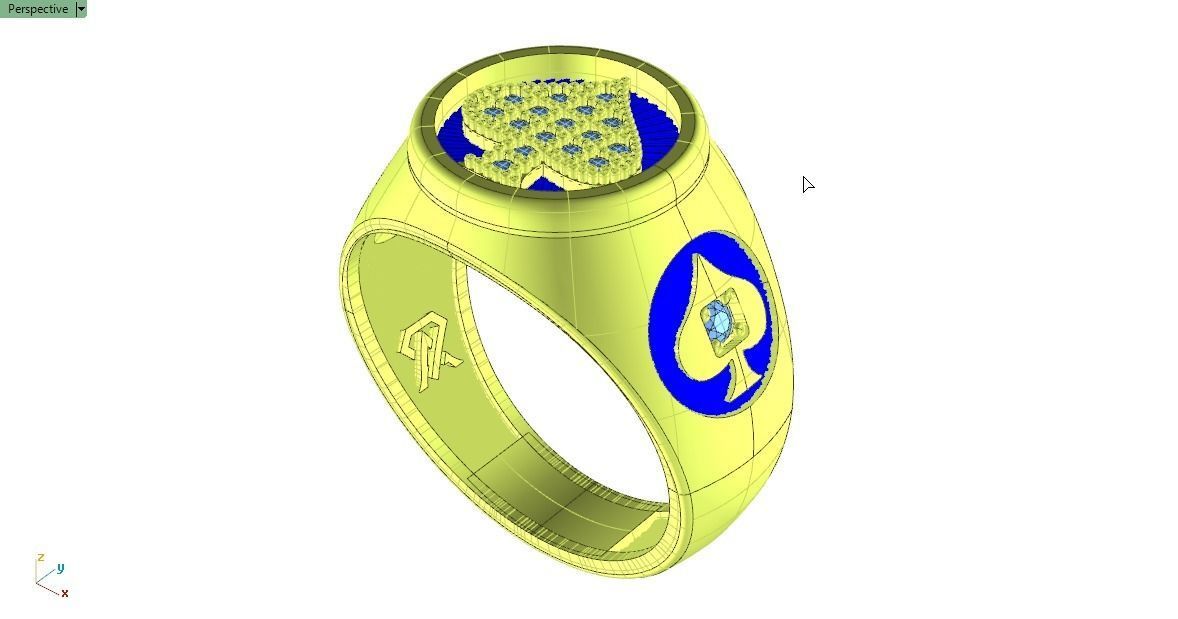 Spades Card Ring 3D print model_18