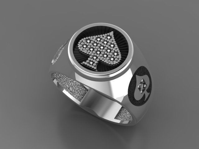 Spades Card Ring 3D print model_22