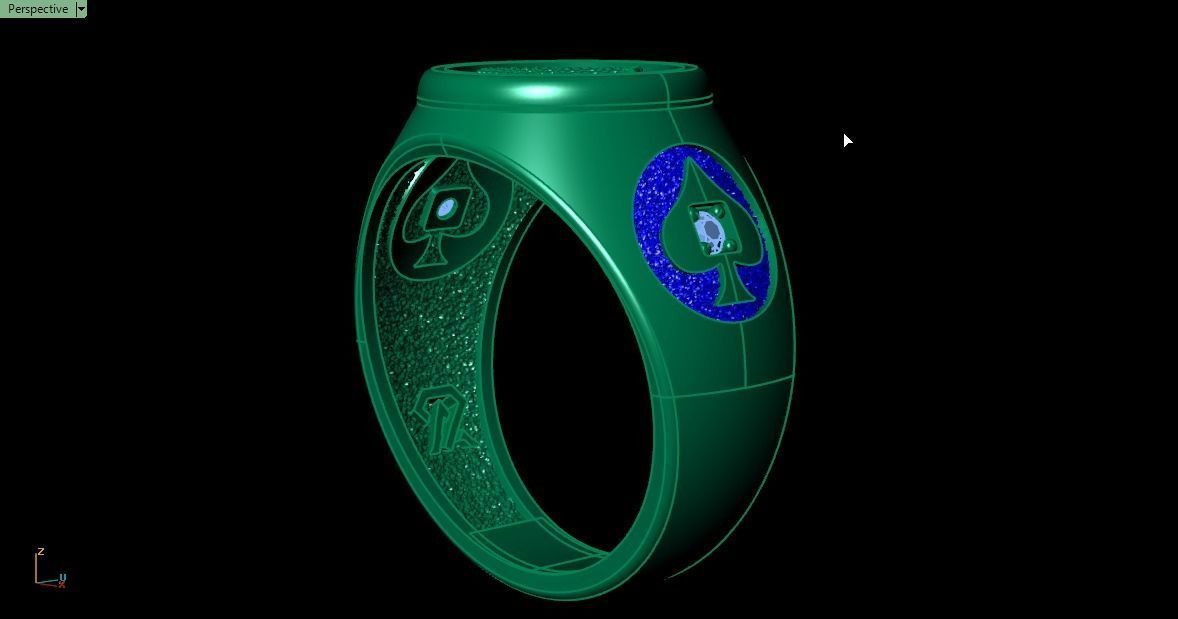 Spades Card Ring 3D print model_9