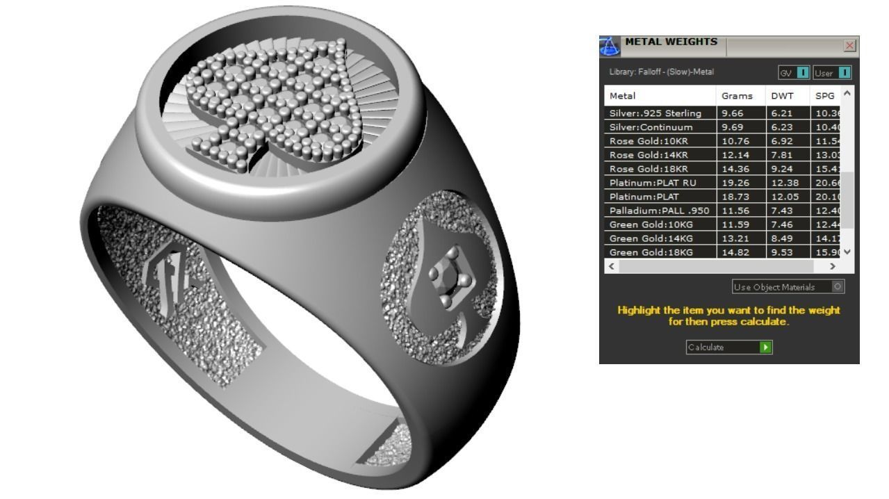 Spades Card Ring 3D print model_15