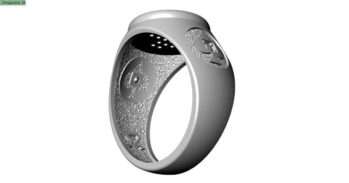 Spades Card Ring 3D print model_17