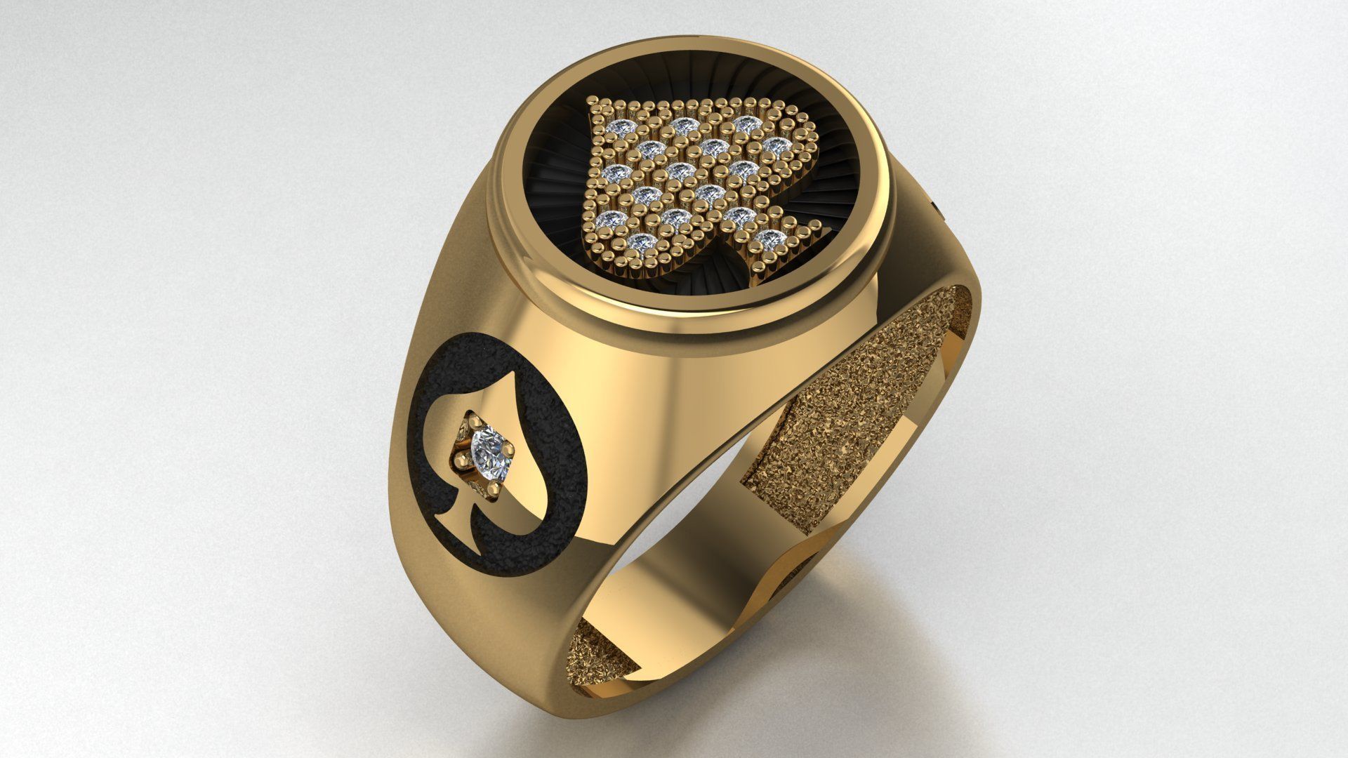 Spades Card Ring 3D print model_2
