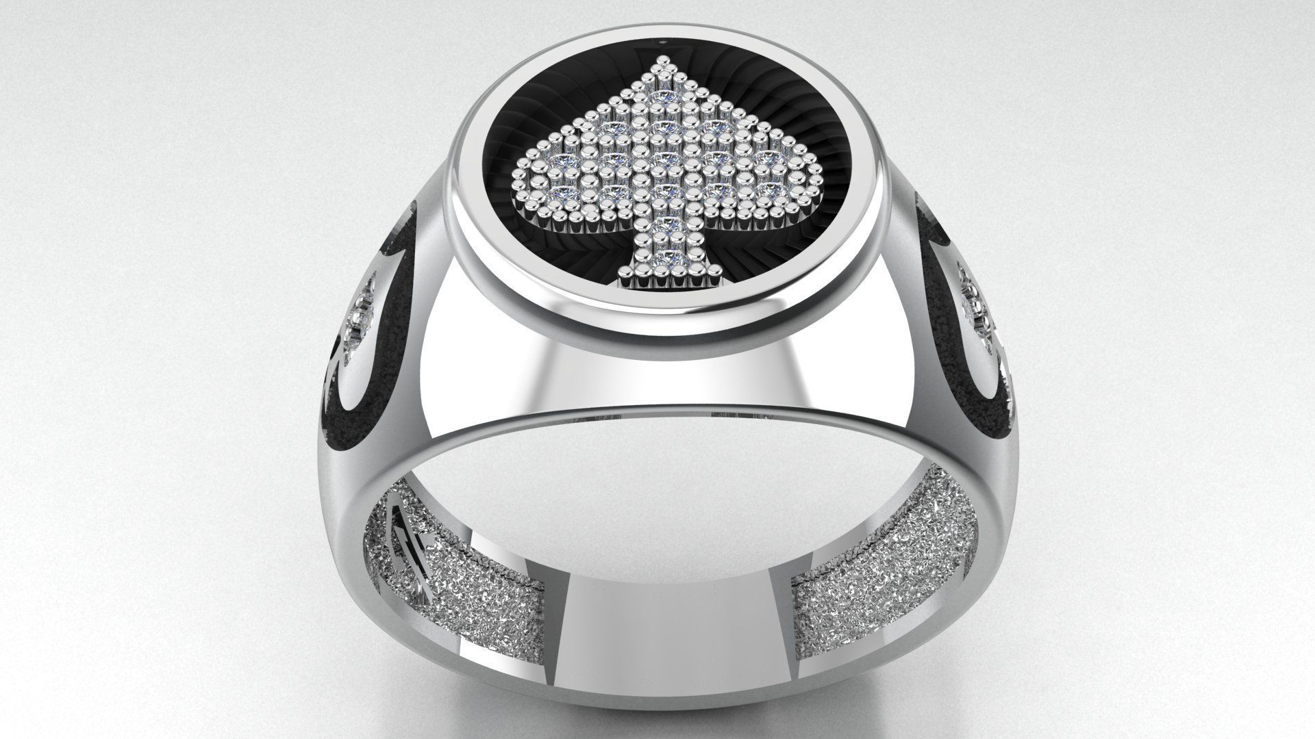 Spades Card Ring 3D print model_6