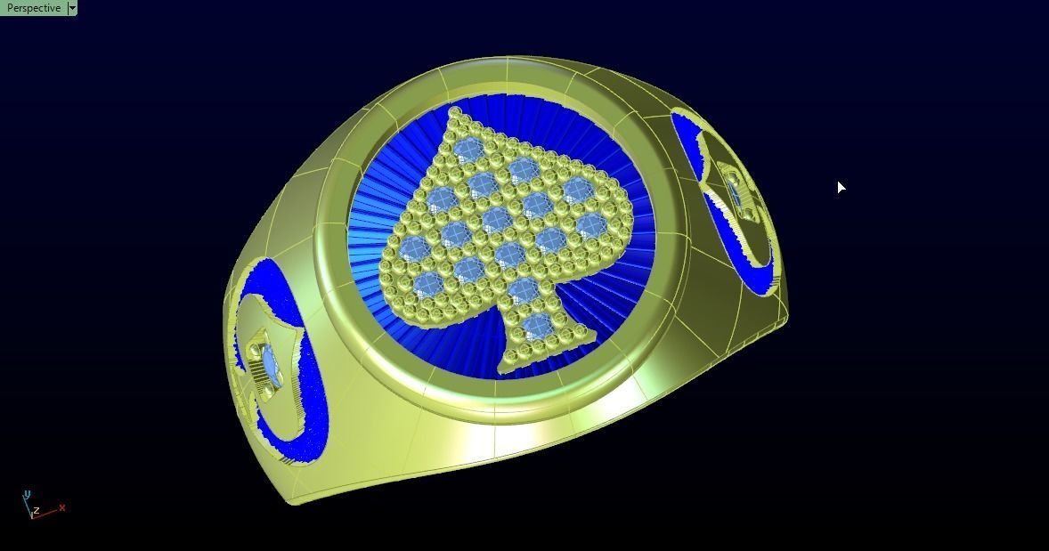 Spades Card Ring 3D print model_19