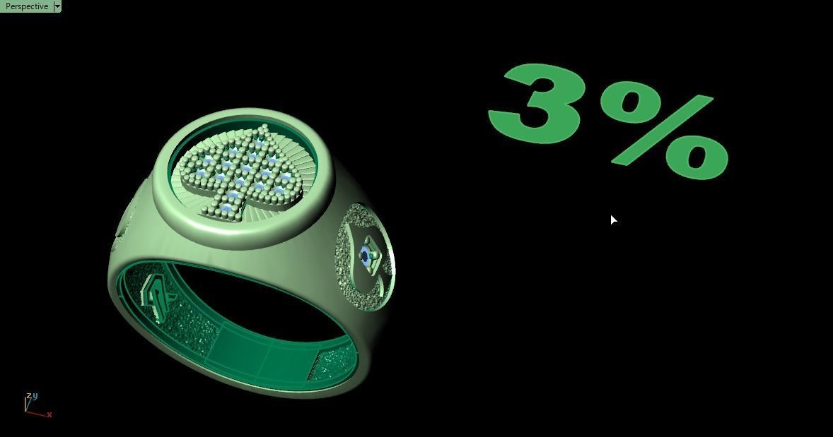 Spades Card Ring 3D print model_12