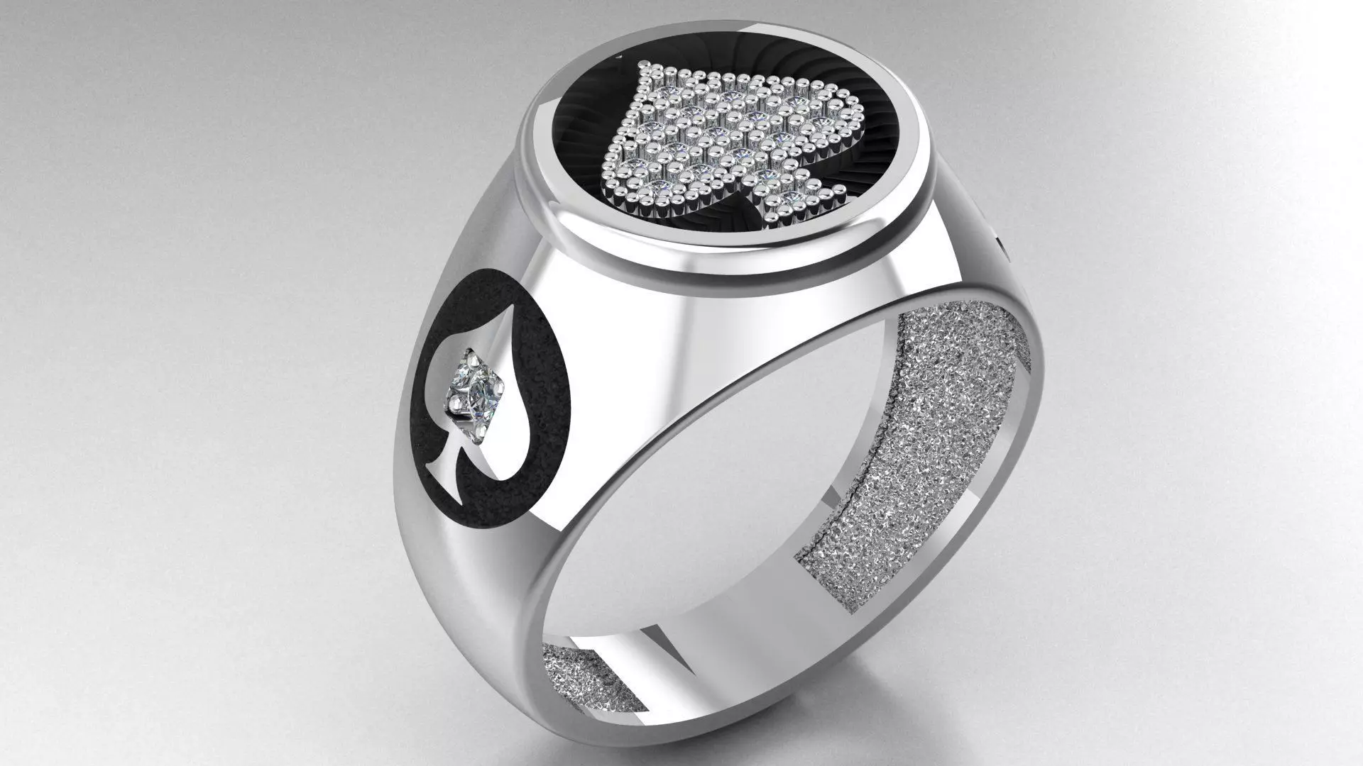 Spades Card Ring 3D print model_0