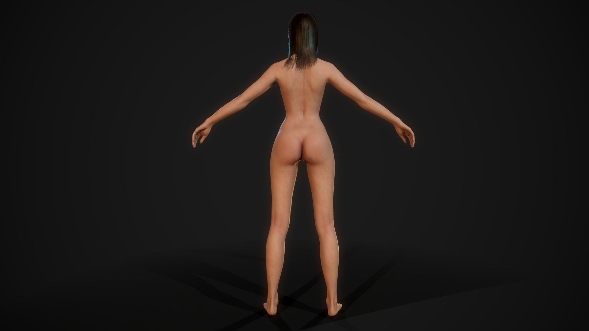 Realistic Female - Game Ready Character Free low-poly 3D model_4