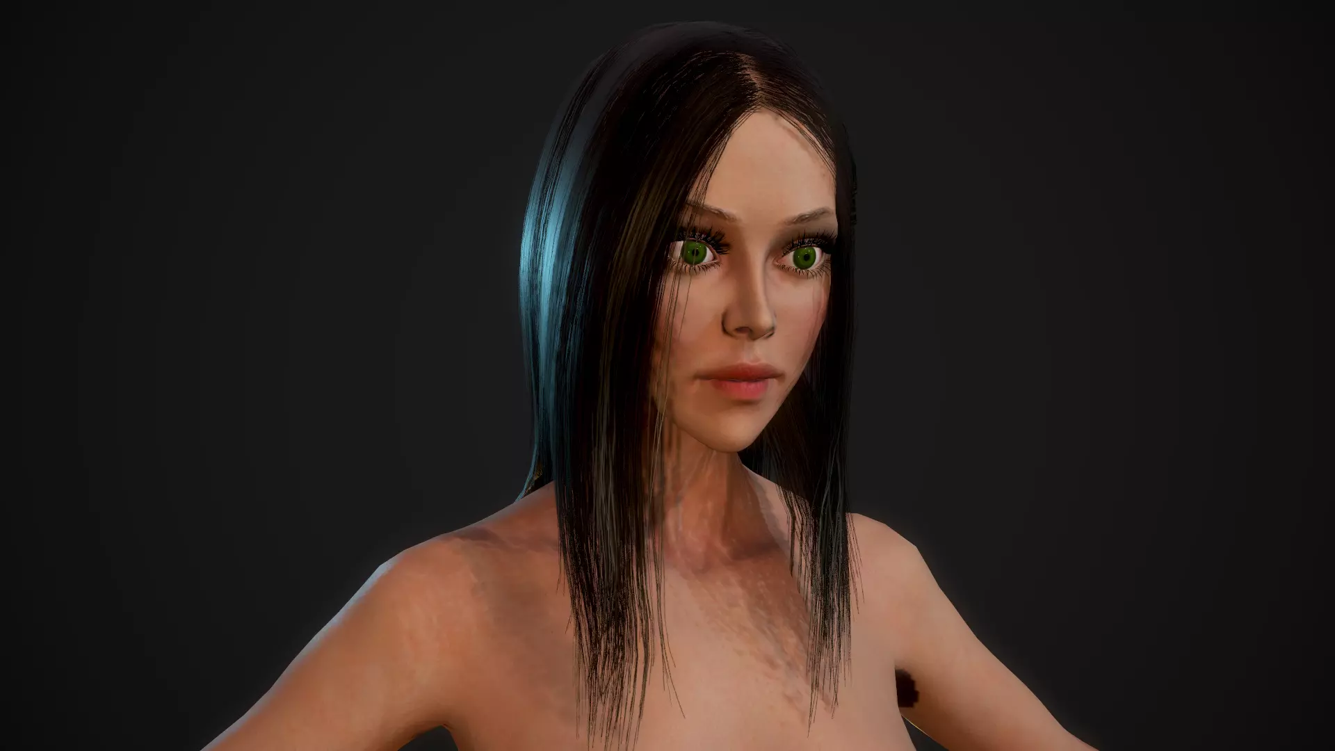 Realistic Female - Game Ready Character Free low-poly 3D model_0