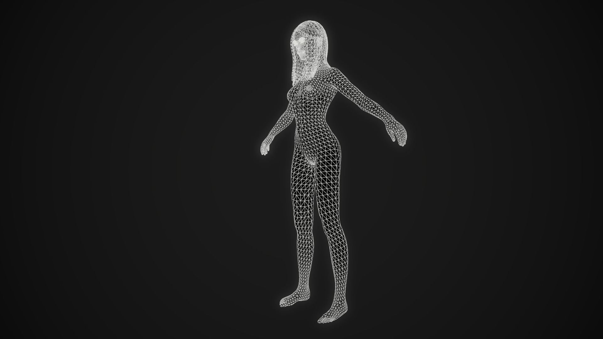 Realistic Female - Game Ready Character Free low-poly 3D model_10