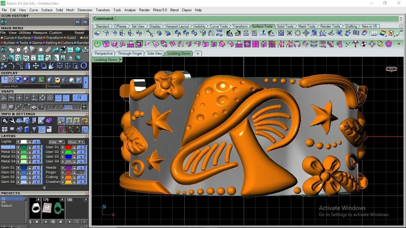 mushroom ring 3D print model_5